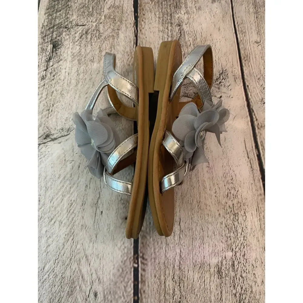FLOWERS BY NINA Girl’s Annabel Strappy Applique Sandals / Size: 11
